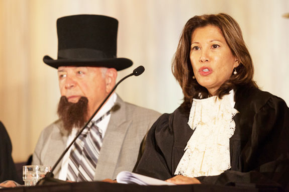 Chief Justice Tani G. Cantil-Sakauye also portrayed two U.S. Supreme Court justices in the dramatization. 
