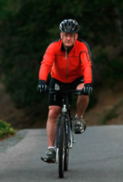 Hebert bikes through the Oakland hills near his home every morning